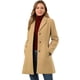 thumbnail image 1 of Abrigos largos de invierno con solapa con muesca y un solo pecho para mujer Caqui XL, 1 of 6