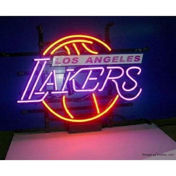 Neon Signs for Wall Decor Los Angeles Sports Team Laker Light Man Cave Bar Pub Beer Lamp Alallr Sign Neon Led Tubing16x20inch