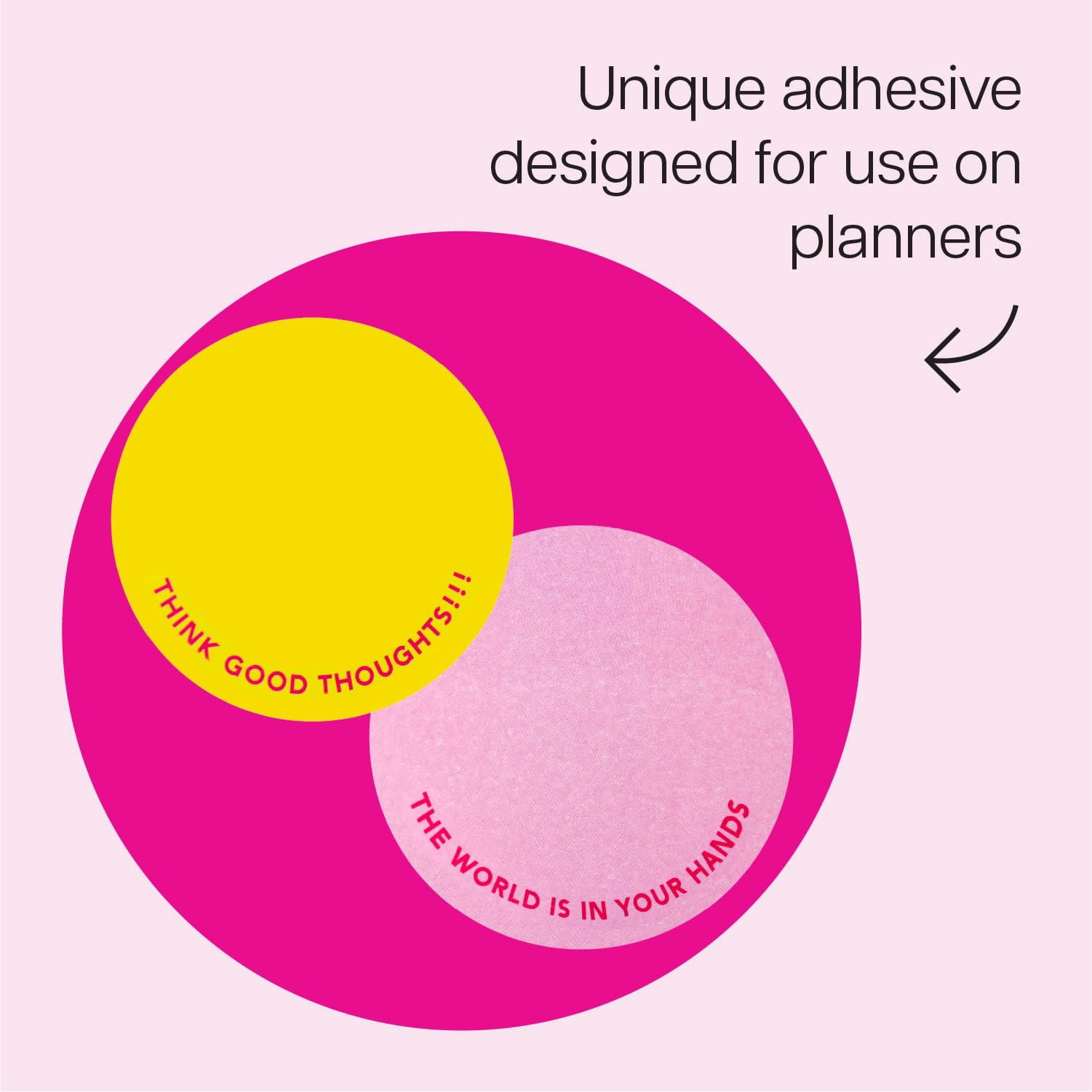 Post-it Circle Notes, Pink and Yellow, 2.9 in x 2.9 in, 2 pads