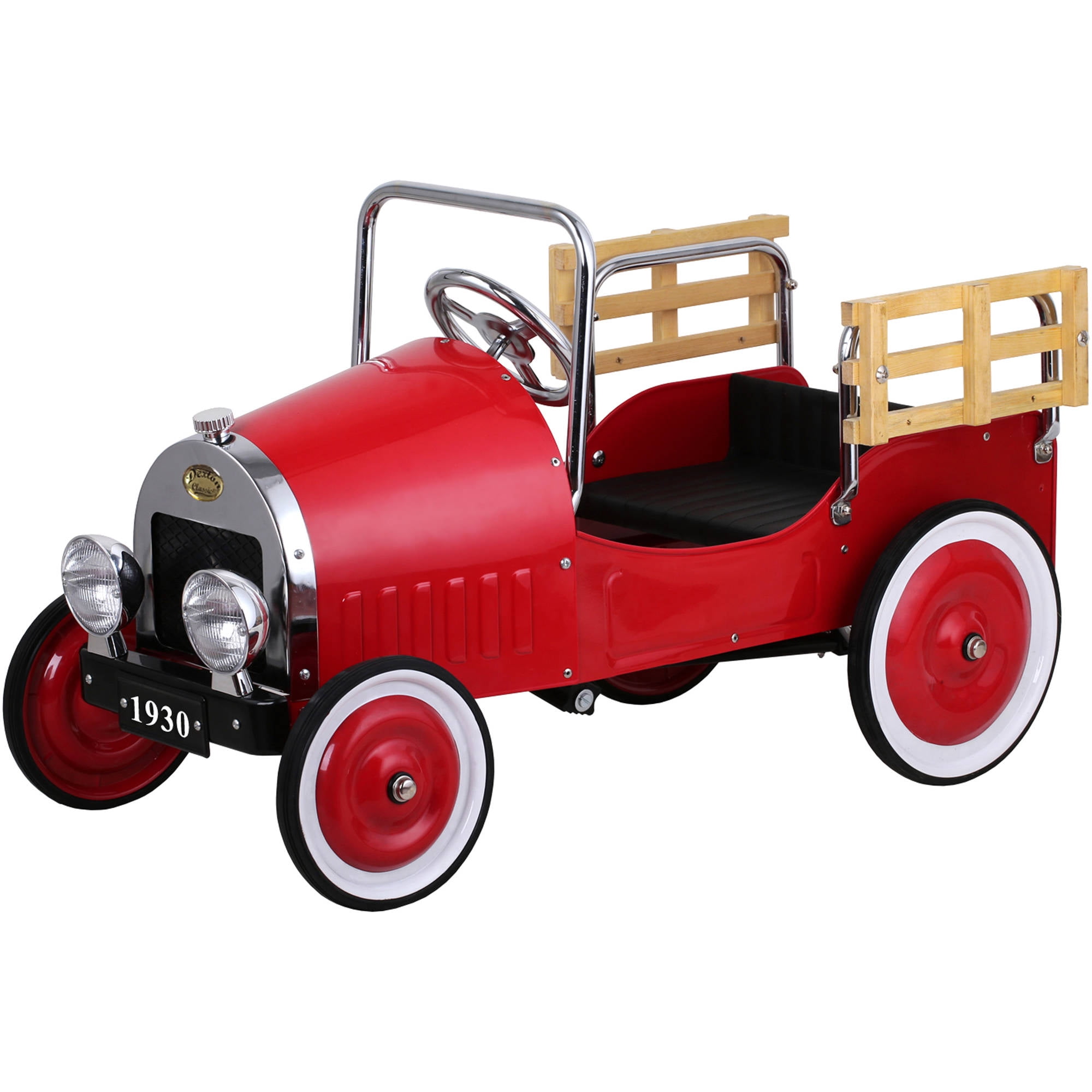 red retro pedal car