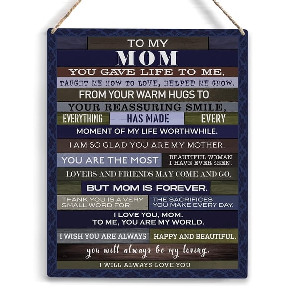 Mom Gifts Inspirational Mothers Day Gifts You Are My World Wooden Hanging Sign Thank You Gifts for Mom Mothers Day Gifts for Mom from Kids Wall Decor Sign for Home Bedroom 8x10 Inch