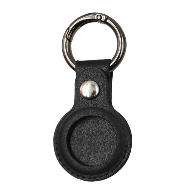 lionlar PU Leather Case Protective Skin for Airtags, Anti-Lost Key ,Anti-Scratch Black