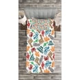 thumbnail image 3 of Ambesonne Tribal Quilted Bedspread Set 2 Pcs, Mayan and Aztec, Twin Size, Multicolor, 3 of 3
