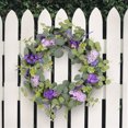 thumbnail image 2 of Mothers Day Gifts Chmadoxn Mothers Day Gifts for Mom Mother's Day Decorations Spring Wreath Small And Green Leaves Purple Flowers Door Hanging Wreath Mothers Day Decorations, 2 of 9