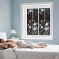 thumbnail image 3 of Spring Flowers Window Privacy Film,Blue Floral Leaves Birds Country Farm Wood Grain Static Cling UV Sun Blocking Window Tint Day and Night,Non-Adhesive One Way Privacy Cover 17.7''x39.3'', 3 of 7