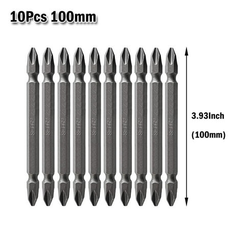 

BAMILL 10pcs PH2 Steel Double Head Cross Screwdriver Magnetic Screwdriver Bits 65mm