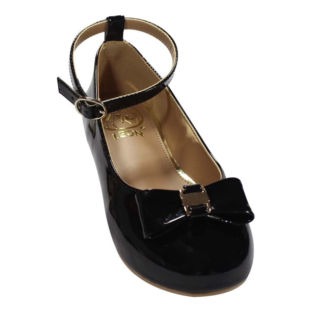 FLAT BALERINA LEON NIÑA NEGRO CHAROL 3319 LEON 3319p