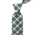 thumbnail image 4 of Scott Allan Green Necktie | Jacquard Woven Microfiber Tie Regular Size: 3.3" at Tip | Green Gray Plaid Ties, 4 of 6