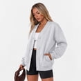 thumbnail image 5 of SUNBS V‑Neck Button Sweatshirts Cardigan for Women Fall Jacket Oversized Casual Clothes with Pockets, 5 of 7