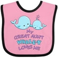 thumbnail image 3 of Inktastic My Great Aunt Whale-y Loves Me Boys or Girls Baby Bib, 3 of 4