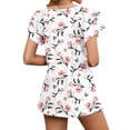 thumbnail image 4 of STARVNC Women Floral Print V Neck Tiered Ruffle Sleeve Mid-Length Shirt, 4 of 5