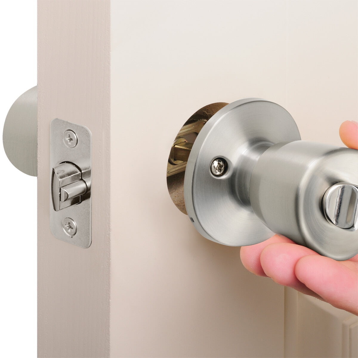 Hyper Tough Keyed Entry Tulip Style Doorknob and Deadbolt Double Combo pack, Stainless Steel Finish