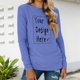 thumbnail image 4 of MHFRRA Camiseta Clásica de Manga Larga con Cuello Redondo, Blusa Suave y Cómoda para Uso Diario, Camisa Informal de Corte Relajado para La Temporada de Otoño. Azul, 4 of 6