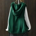 thumbnail image 4 of FAOWME Women's Hooded Knit Vest With Pockets Sleeveless Solid Color Open Front Buttons Fashion Comfortable Sweater For Fall Winter Daily Wear Green Xxxl, 4 of 5
