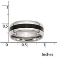 thumbnail image 5 of Stainless Steel Black Enamel 8mm Polished Beveled Edge Band, Available in Multiple Sizes, 5 of 9