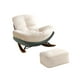 thumbnail image 3 of Mecedora individual con taburete reposapiés, sofá perezoso, sillón con otomana, cojín acolchado, mecedora reclinable para jardín y patio base verde, 3 of 8