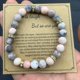 thumbnail image 1 of Con tarjeta Pulsera de cuentas de piedra de cebra en polvo de 8 mm, regalo navideño, pulsera de cuentas de amistad y amor para hombres y mujeres, 1 of 6