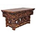 thumbnail image 3 of DharmaObjects Solid Indian Elm Wood Hand Carved Floor Shrine Altar Meditation Table (Large, Dark), 3 of 5