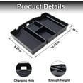 thumbnail image 7 of Compatible with For Dodge RAM 1500 2500 3500 2019-2024 2025 2026  Center Console Organizer ABS Plastic Material Interior Accessories Armrest Box Insert Tray (Black Trim), 7 of 7