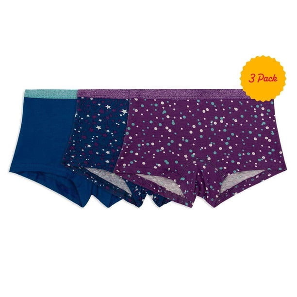Boyshorts Fruit of the Loom para Niña, Algodón Stretch Multicolor 3 Piezas Talla 8