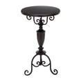thumbnail image 2 of Decmode - Vintage Style Black Metal End Table with Red Accents & Scrolled Base, Small Round Accent Table, Black Side Table with Tripod Base, 17” x 29”, 2 of 7
