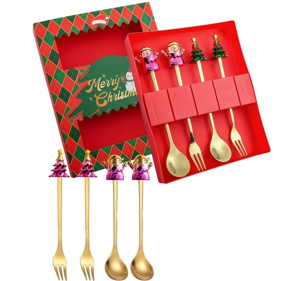 Christmas Gift Sets Christmas Spoon Set Cute Snowman Spoon Christmas Dessert Spoon Fork Gift Cutlery Small Christmas Gifts,Spoons and Forks Set,Christmas Gift Set