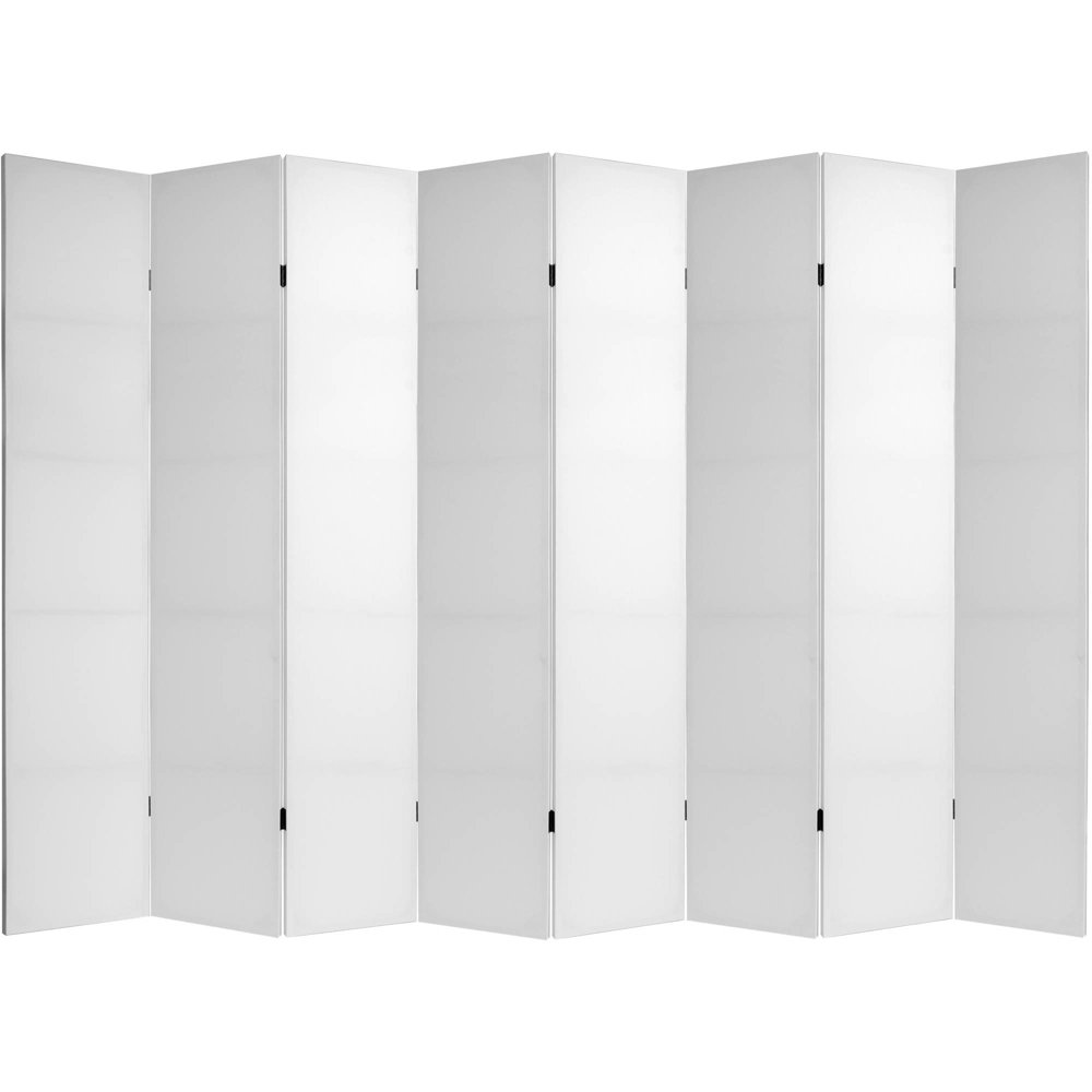 Oriental Furniture 7 Ft Tall 'Do It Yourself' Canvas Room Divider, 8 Panel, White