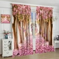 thumbnail image 3 of Butterfly Curtains Spring Flowers Pink Trees Butterfly Print Living Room Curtains for Boys Girls Teenagers Bedroom Blackout Curtains 42x54 Inches, 3 of 6