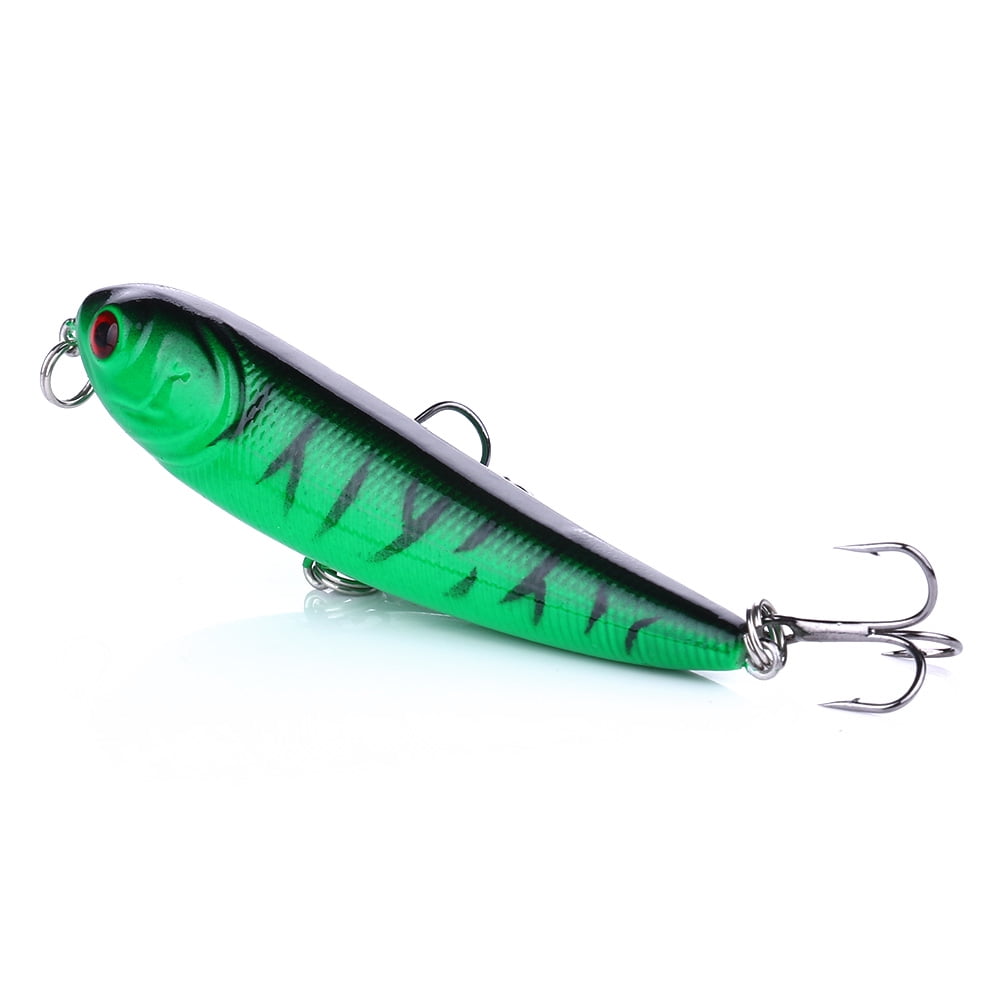 HENGJIA 5PCS Fishing Lures, Pencil Plopper Fishing Lures for Bass Catfish Pike Perch, Topwater Fishing Lures with Floating Minnow Pencil Popper Bass Bait for Freshwater or Saltwater