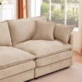 thumbnail image 5 of BINBANK Sectional Modular Sofa L Shaped Chenille Fabric Couch with High Supportive & Soft Sponges and Removable Ottoman, Sleeper Comfy Upholstered Furniture for Living Room,3-Seater,Coffee, 5 of 11