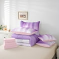 thumbnail image 5 of Feelyou Dreamy Plum Stripes Twin Bedding Sets 7-Piece, Abstract Geometric Bedding Comforter Set, Teens Girls Boys Kids Reversible Sheet Sets, Breathable Home Decor, 5 of 7
