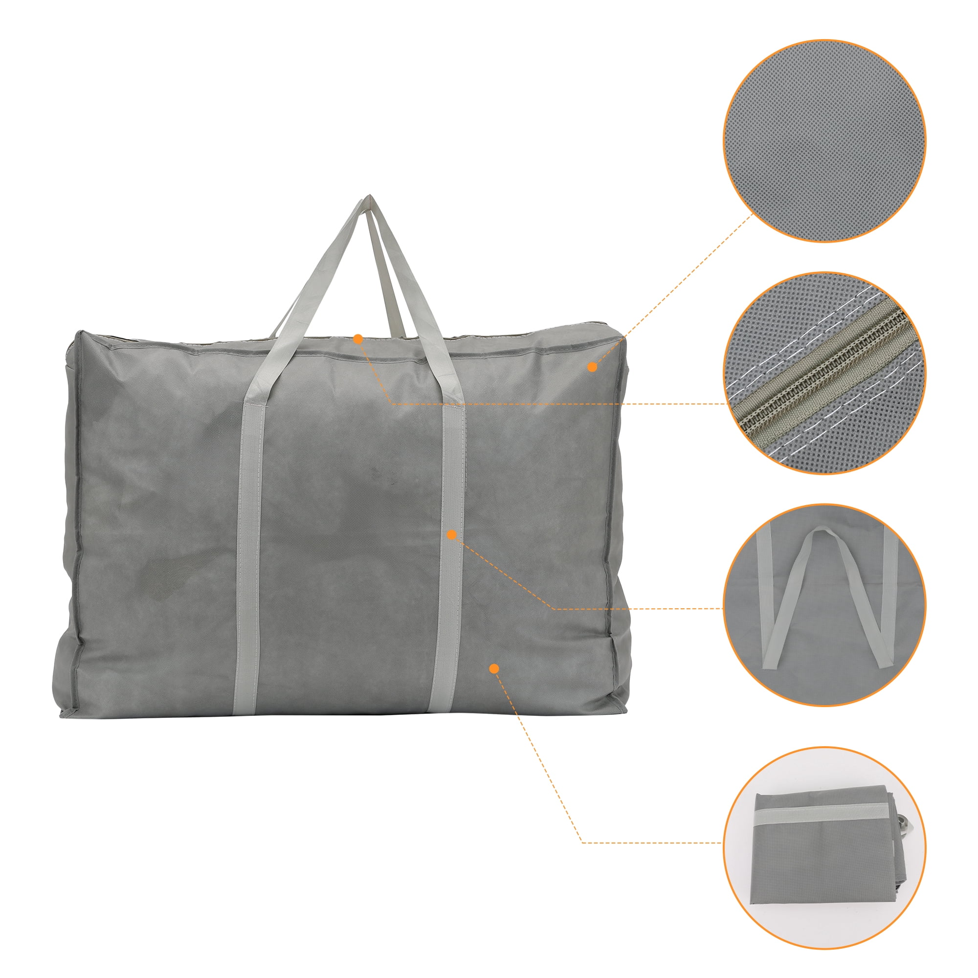 Unique Bargains 1 Pack Clothes Storage Foldable Storage Bags Dark Gray 27*20*10in