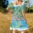 thumbnail image 3 of Charlotte Amalie View From Water with Boats Vestido de manga corta vestido vestidos de playa de estilo coreano, 3 of 6