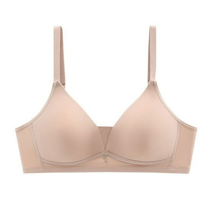 Ndbuld Bras for Women Plus Size Underwear Women s Sexy Oversized Bra Thin Cotton Cup Gathered Lingerie Sexy Bra Large Chest Small Appearance Christmas Gift XL Beige