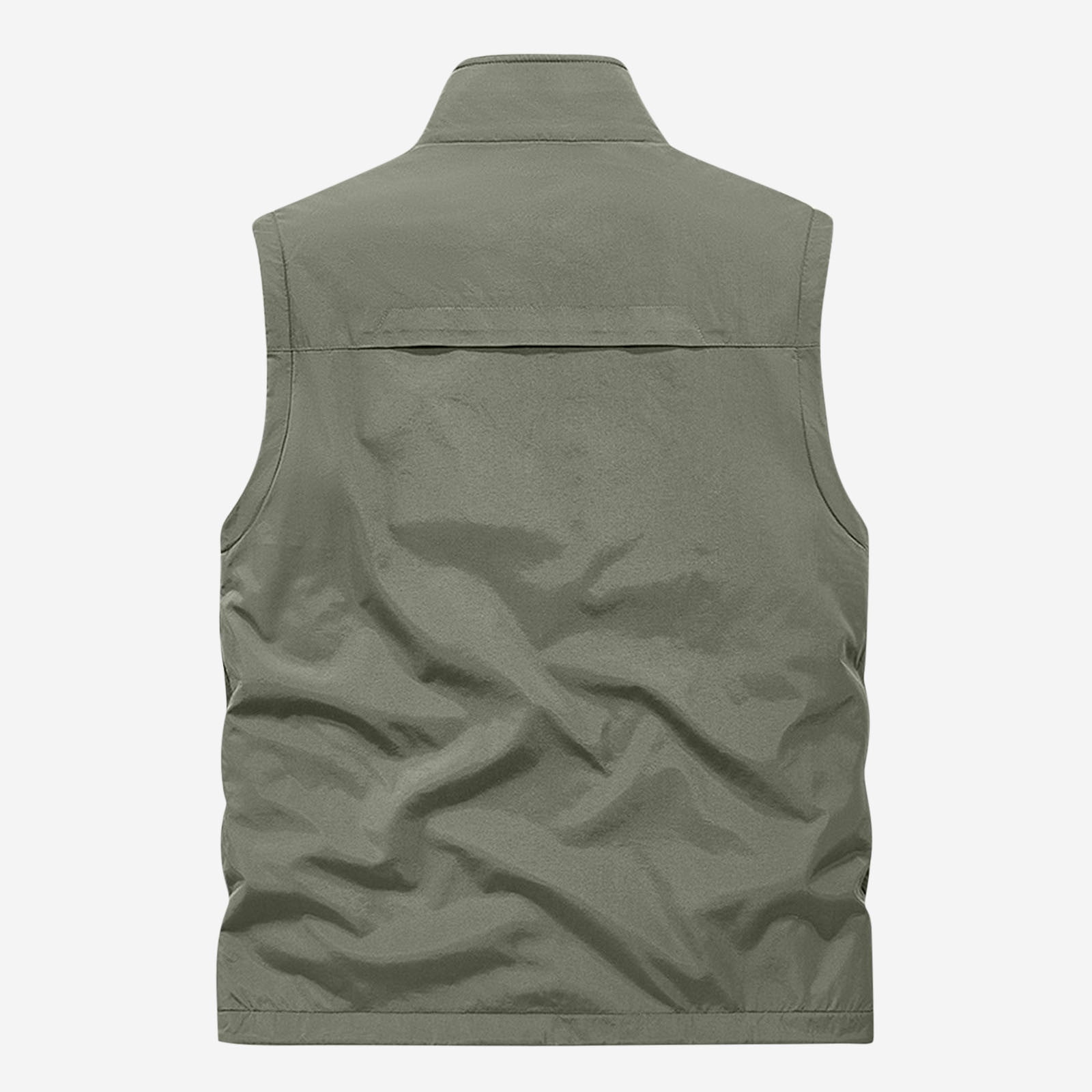 Men's Lightweight Vest Sleeveless Outdoor Work Jacket for Travel Hiking Running Army Green M