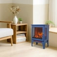 thumbnail image 4 of iRerts 17 Inch Freestanding Electric Fireplace Stove Heater, 3D Flame Effect Small Portable Fireplace, 700W/1400W Space Heater Fireplace for Indoor Use, CSA/UL Certified, Blue, 4 of 10