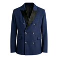 thumbnail image 7 of LODIENY Men Double Breasted Blazer Slim Fit Contrast Lapel Collar Elegant Fashion Suit Jackets with Pockets for Dress Wedding Business Navy S, 7 of 7