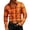(New24)Orange, variant on Thousandth Men's Plaid Western Shirt Classic Long Sleeve Button Down Shirt Casual Versatile Shirts Work Shirts for Men