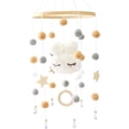 thumbnail image 1 of Wind chimes, wood with felt balls cloud girl bed bell hanging for crib (white), 1 of 5