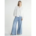 thumbnail image 2 of Scoop Women’s Crinkle Gauze Shirt with Blouson Sleeves, Sizes XS-XXL, 2 of 5