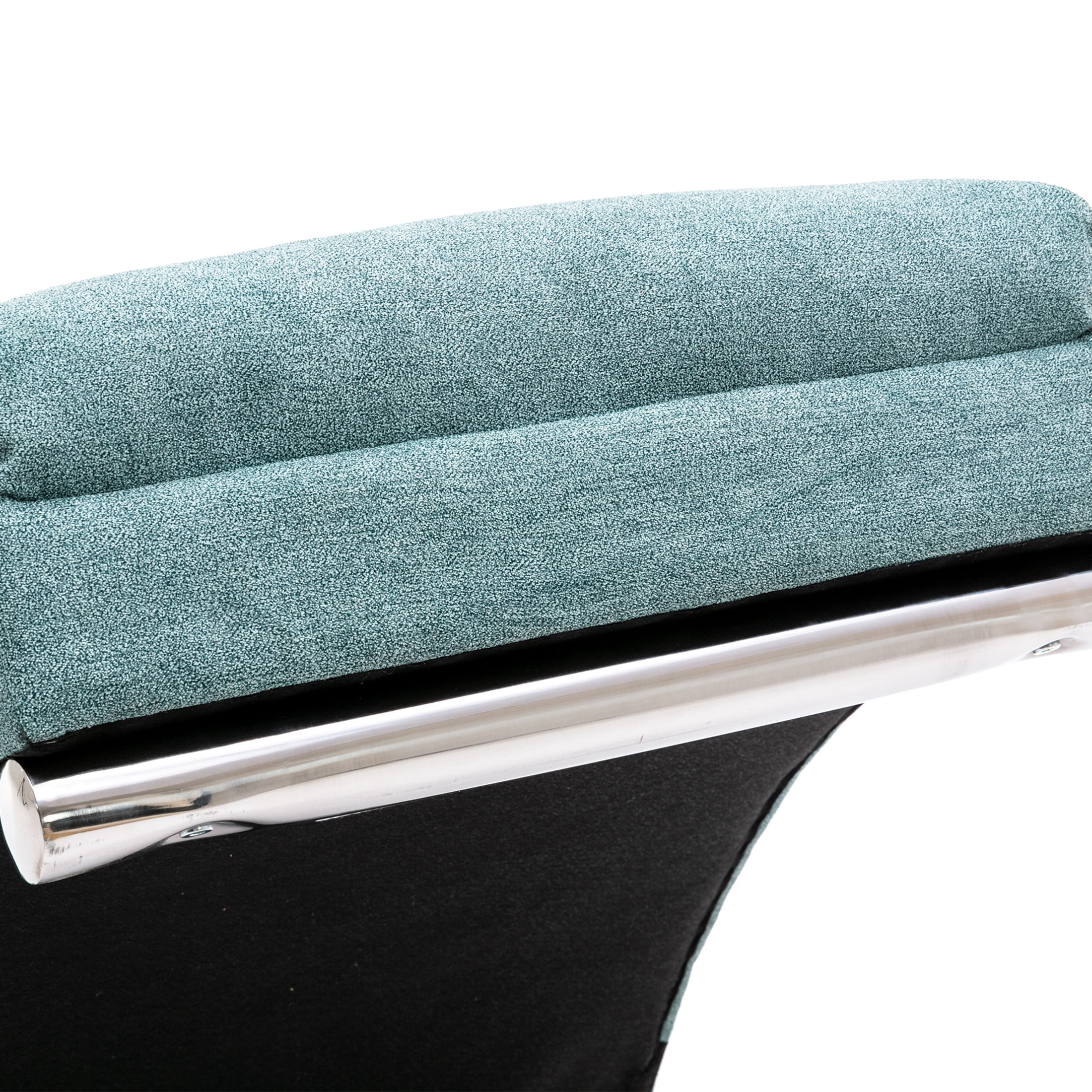 Noble House Upholstered Chaise Lounge Chair with Vibration, Linen Fabric Leisure Recliner, Teal