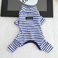 thumbnail image 3 of Harikaji Pet Clothes, Dog Striped Four-Leg Jumpsuit Cotton Pajamas Breathable Comfy Shirt Costume for Puppy Small Dog (XS, Navy Blue), 3 of 4
