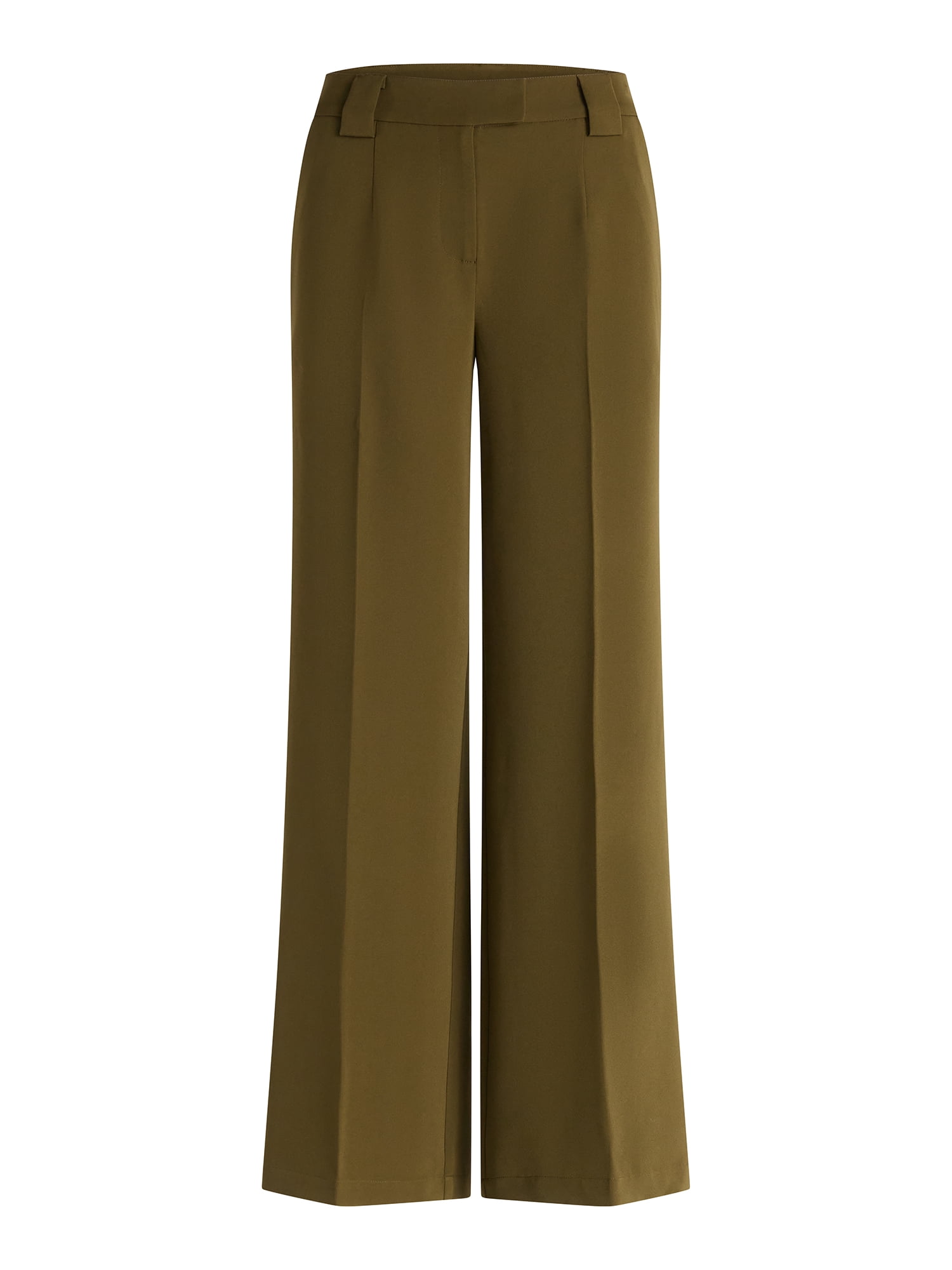 Scoop Women’s and Women's Plus Crepe Wide Leg Trousers, 32", 32.5", and 34" Inseams, Sizes 0-28