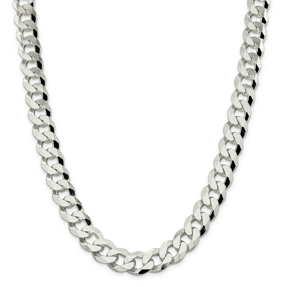Primal Silver Sterling Silver 14mm Beveled Curb Chain
