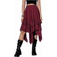 thumbnail image 4 of Womens Autumn Spring Skirt Retro Layer Half length Skirt with Asymmetric Elastic Skirts, 4 of 4