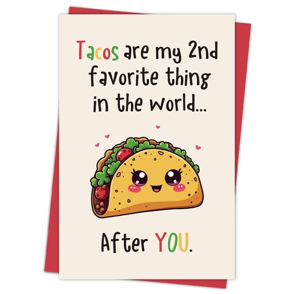Tarjeta de San Valentín Serzhiho Cute Taco para marido/mujer