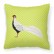 Carolines Treasures BB7755PW1818 Silver Pheasant Green Fabric Decorative Pillow, 18 x 18 in.