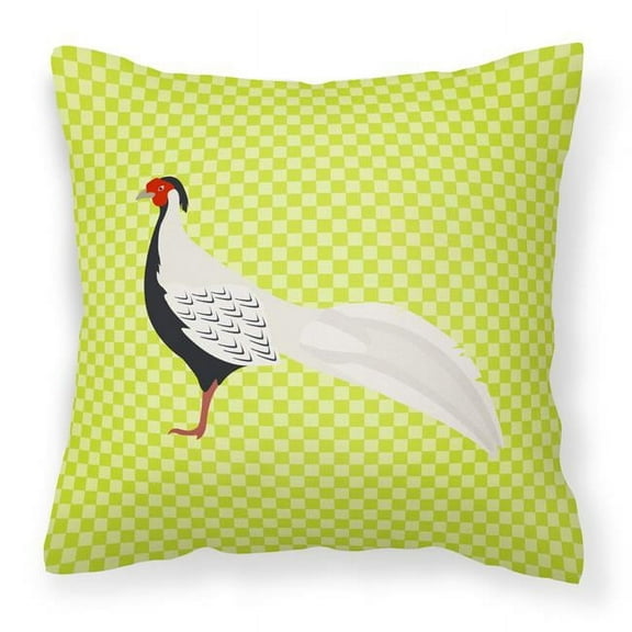 Carolines Treasures BB7755PW1818 Silver Pheasant Green Fabric Decorative Pillow, 18 x 18 in.