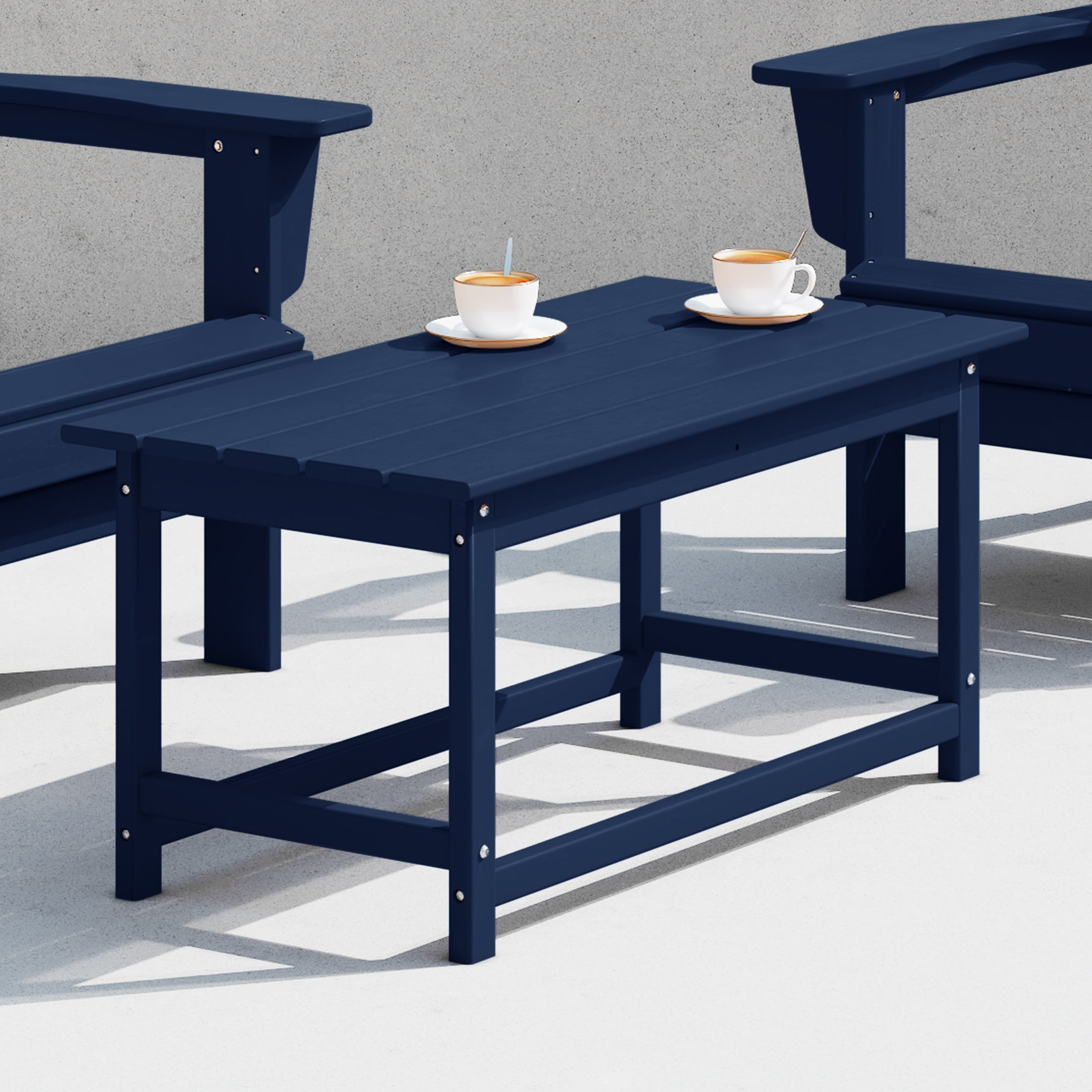 Westin Outdoor 35" Inch Adirondack Coffee Table for Patio Backyard UV Weather Resistant HDPE Plastic, Navy Blue