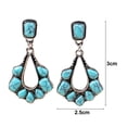 thumbnail image 5 of Mightlink 1 Pair Women Earrings Hollow Waterdrop Shape Faux Turquoise Anti-allergy Lightweight Ear Decoration Jewelry Prom Cocktail Party Hanging Earrings Dangle Earrings, 5 of 6